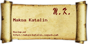 Maksa Katalin névjegykártya